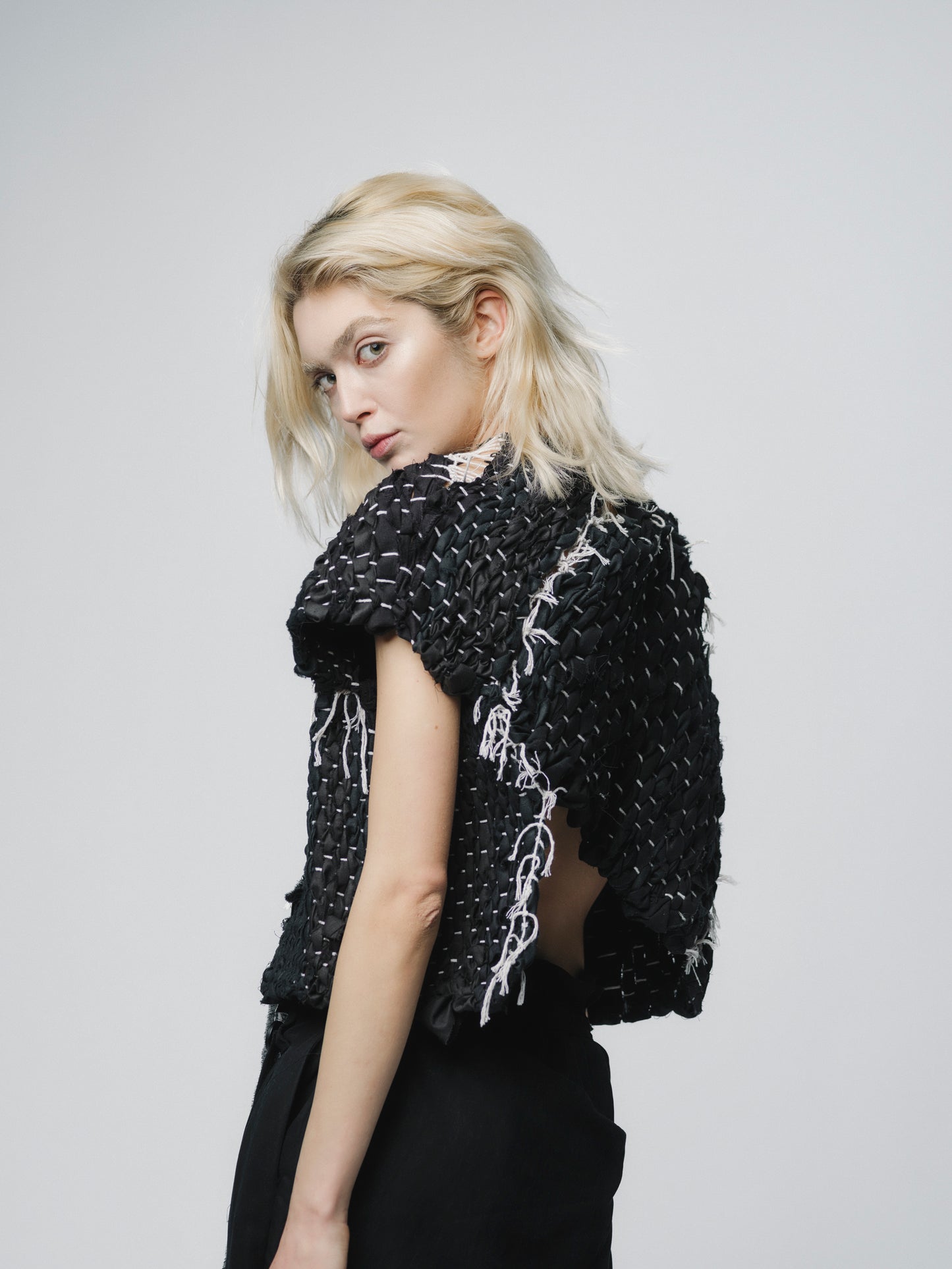 Artisanal avant-garde zero-waste design vest