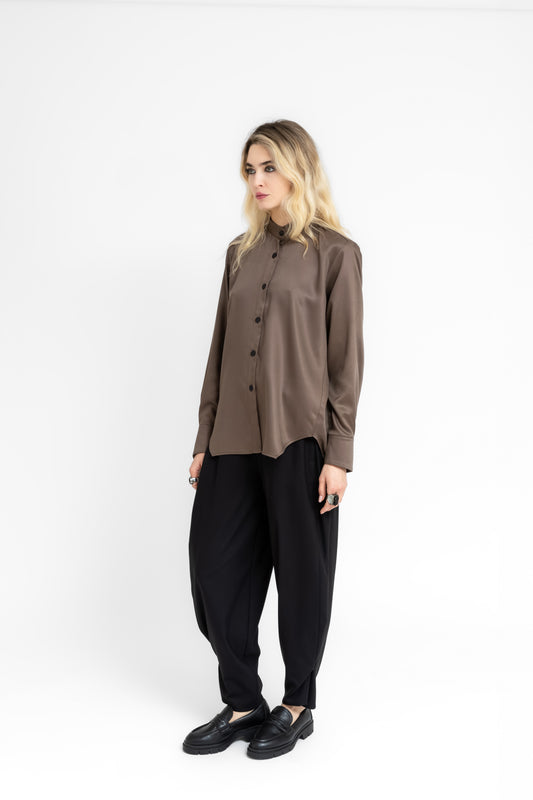 Ombra Geometric cuts buttons shirt