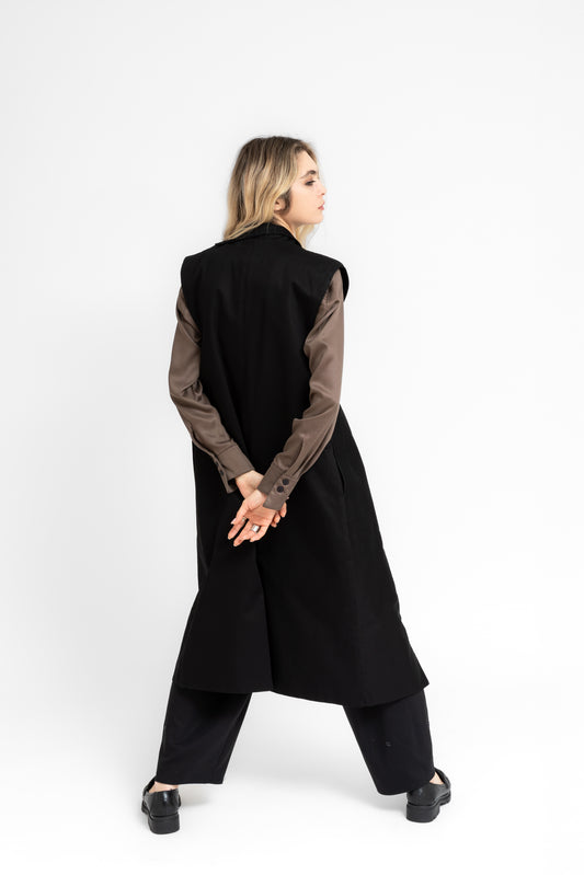 Steinfall structured asymetric cuts long vest