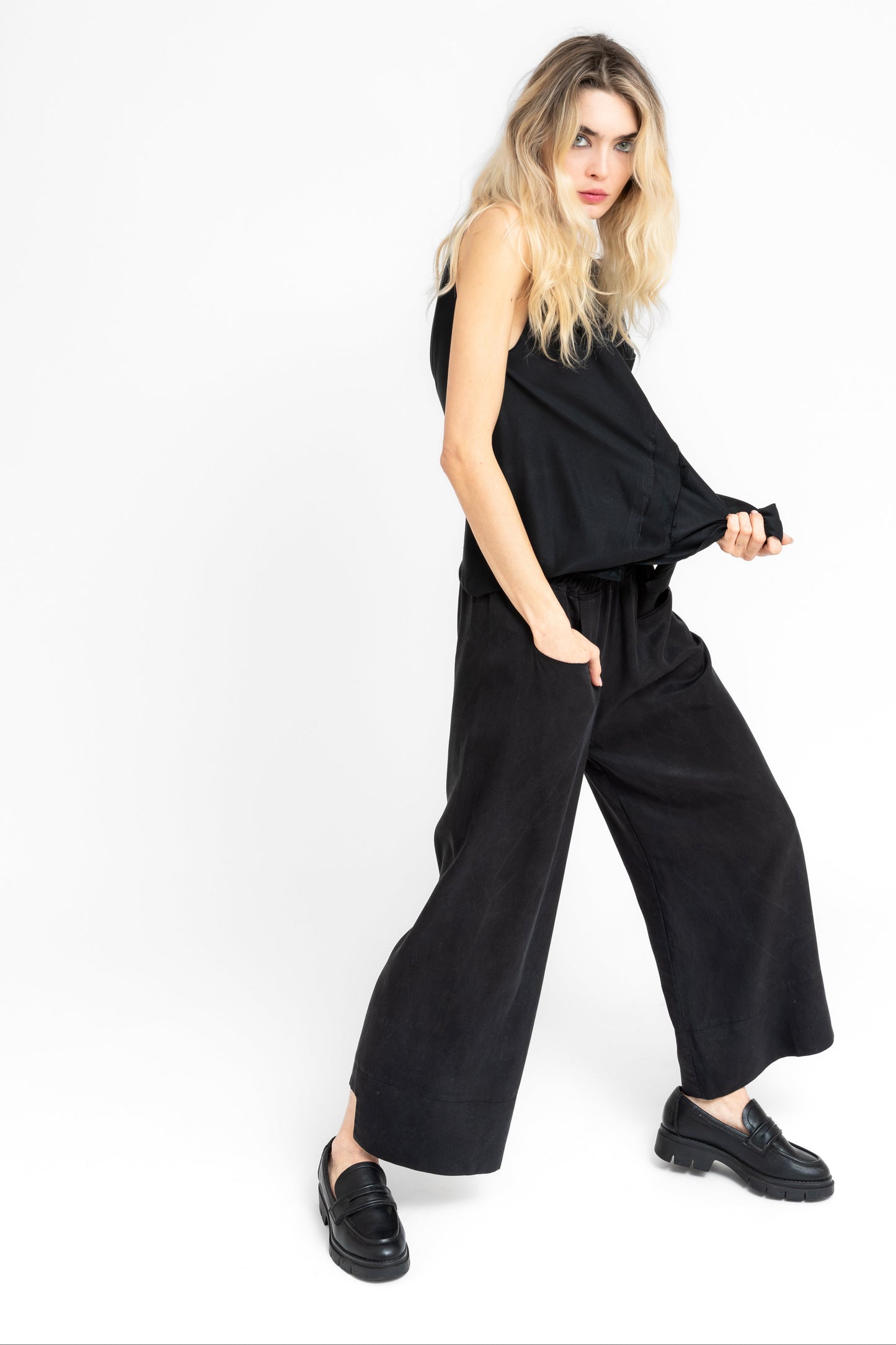 Square Space geometric square cuts cullottes style trousers