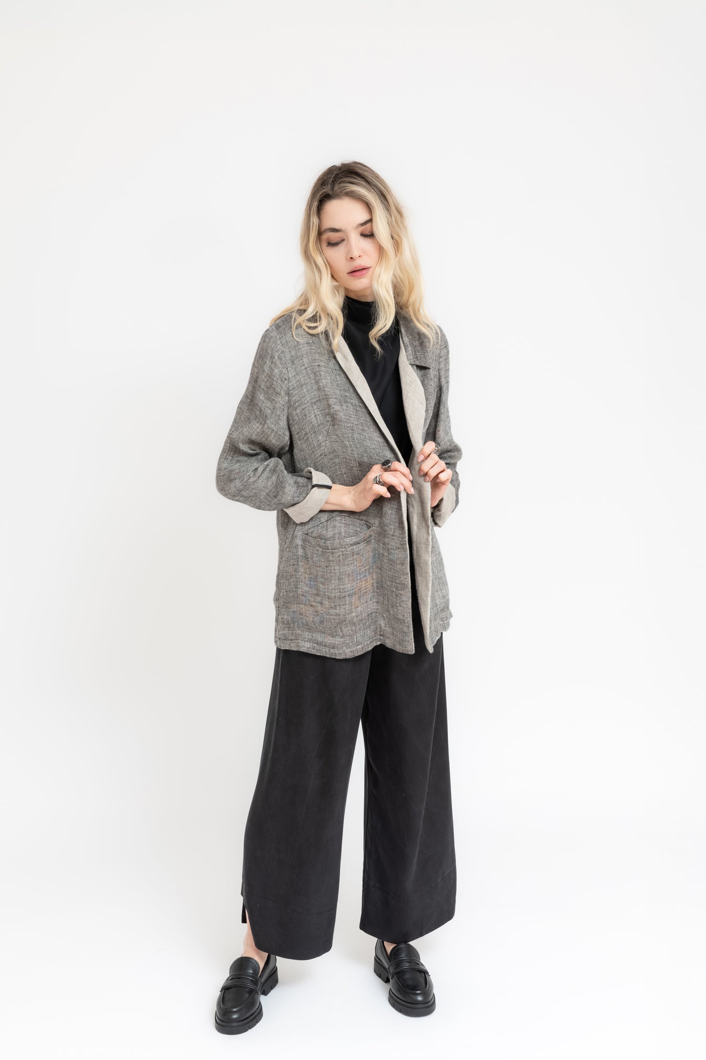 Sunvar blazer with asymmetric lapels