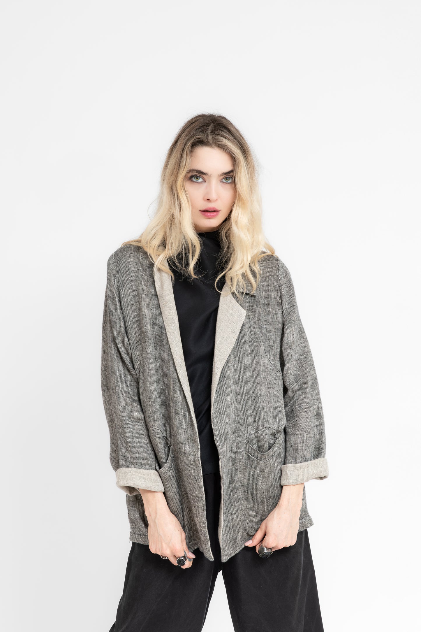 Sunvar blazer with asymmetric lapels