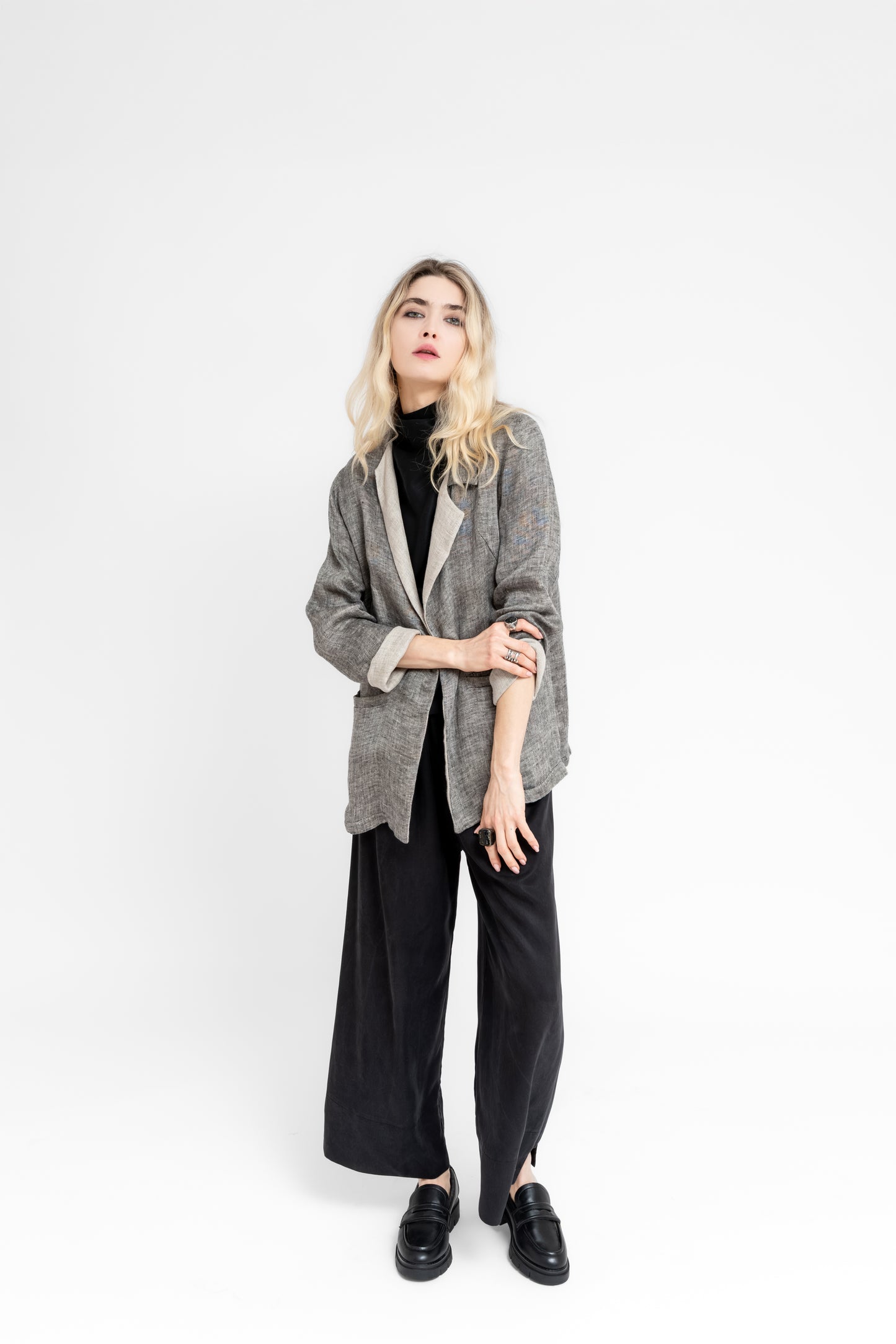 Sunvar blazer with asymmetric lapels