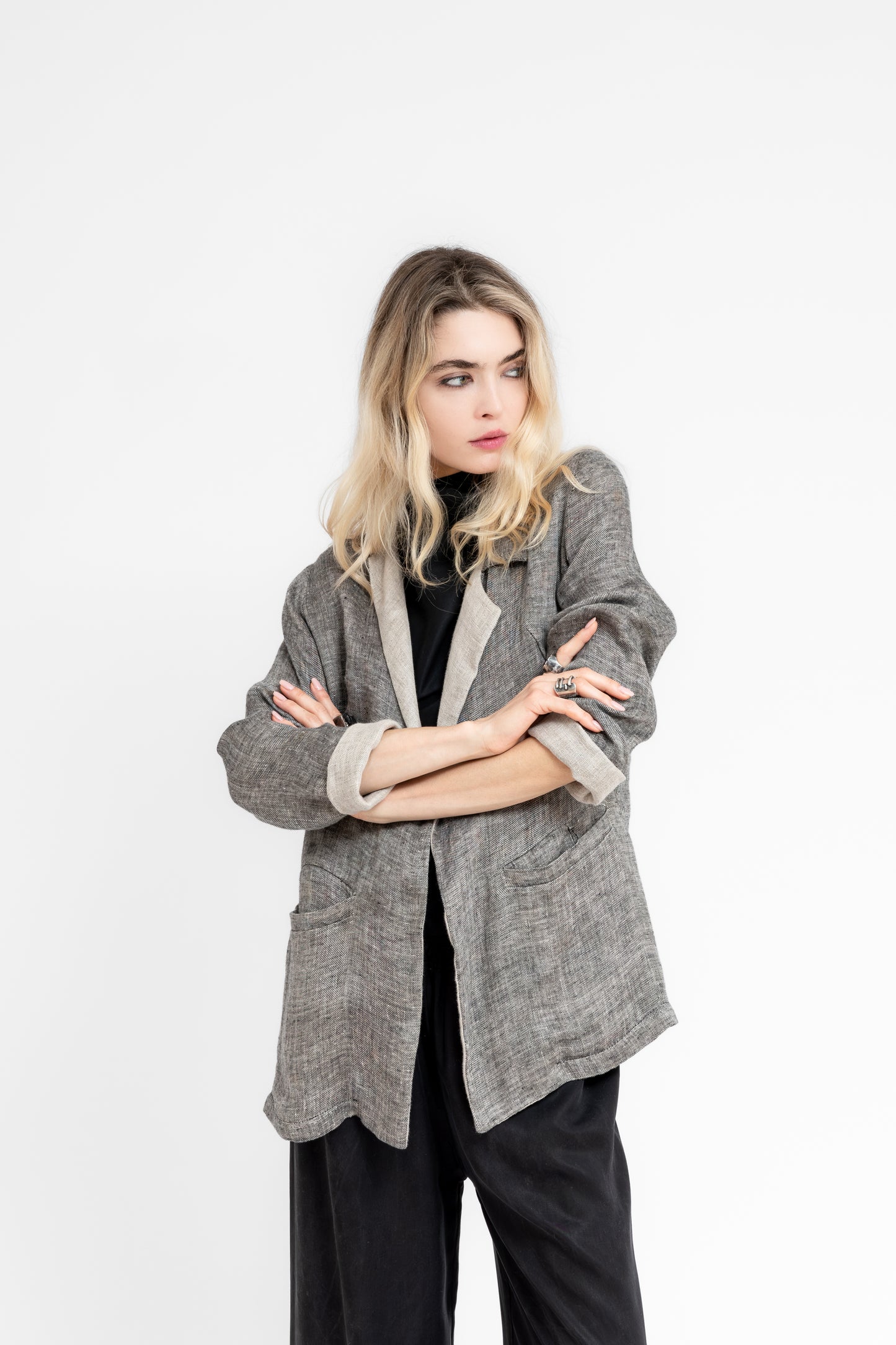 Sunvar blazer with asymmetric lapels