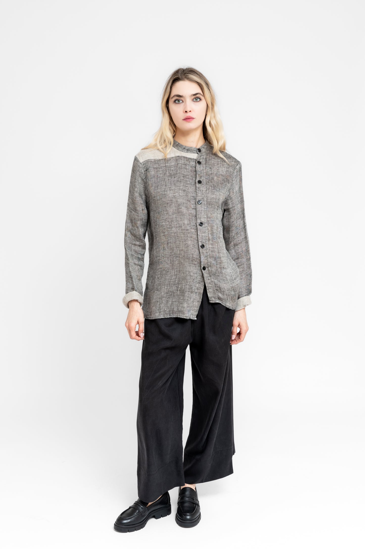 SandStorm Asymmetric Linen Shirt