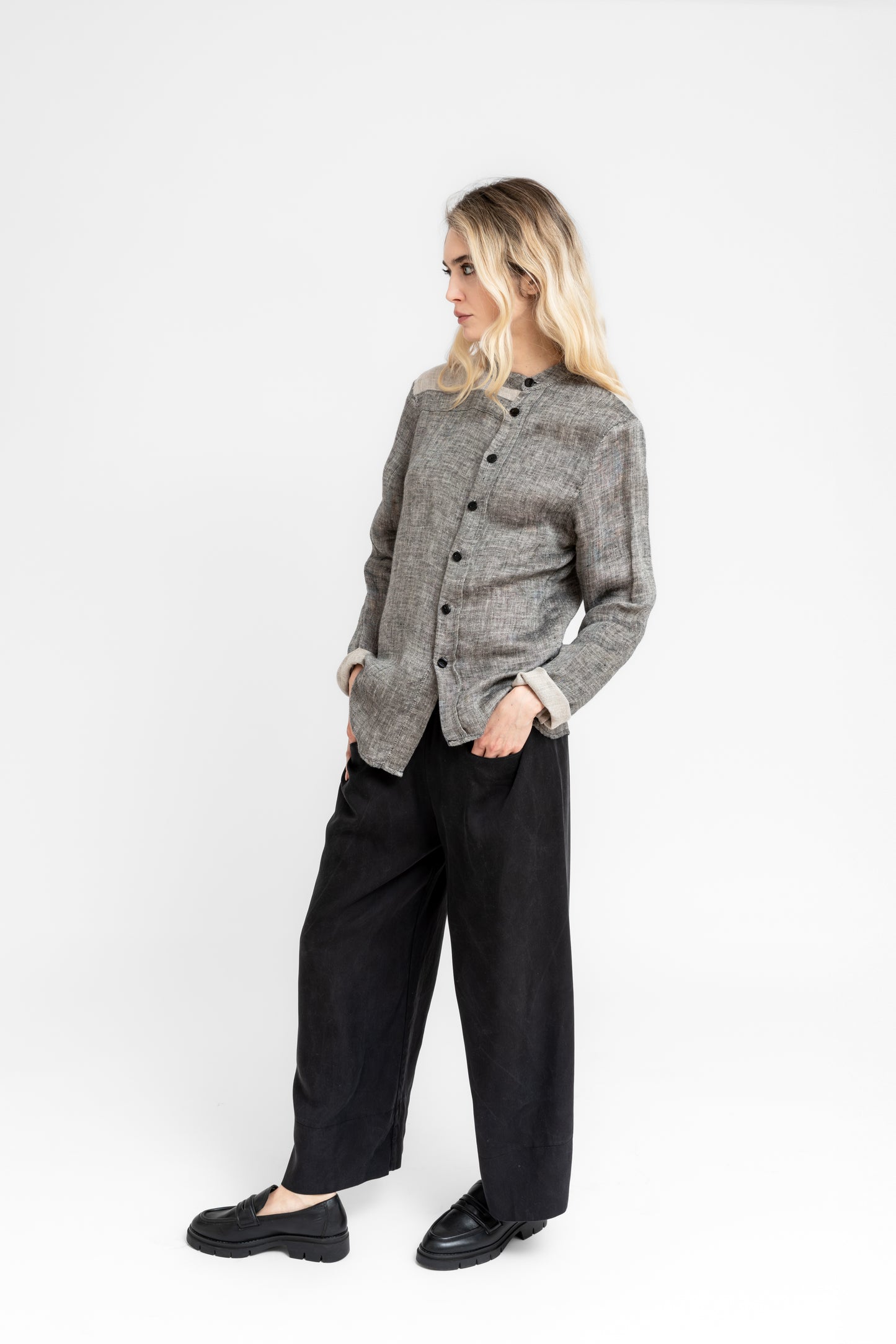 SandStorm Asymmetric Linen Shirt