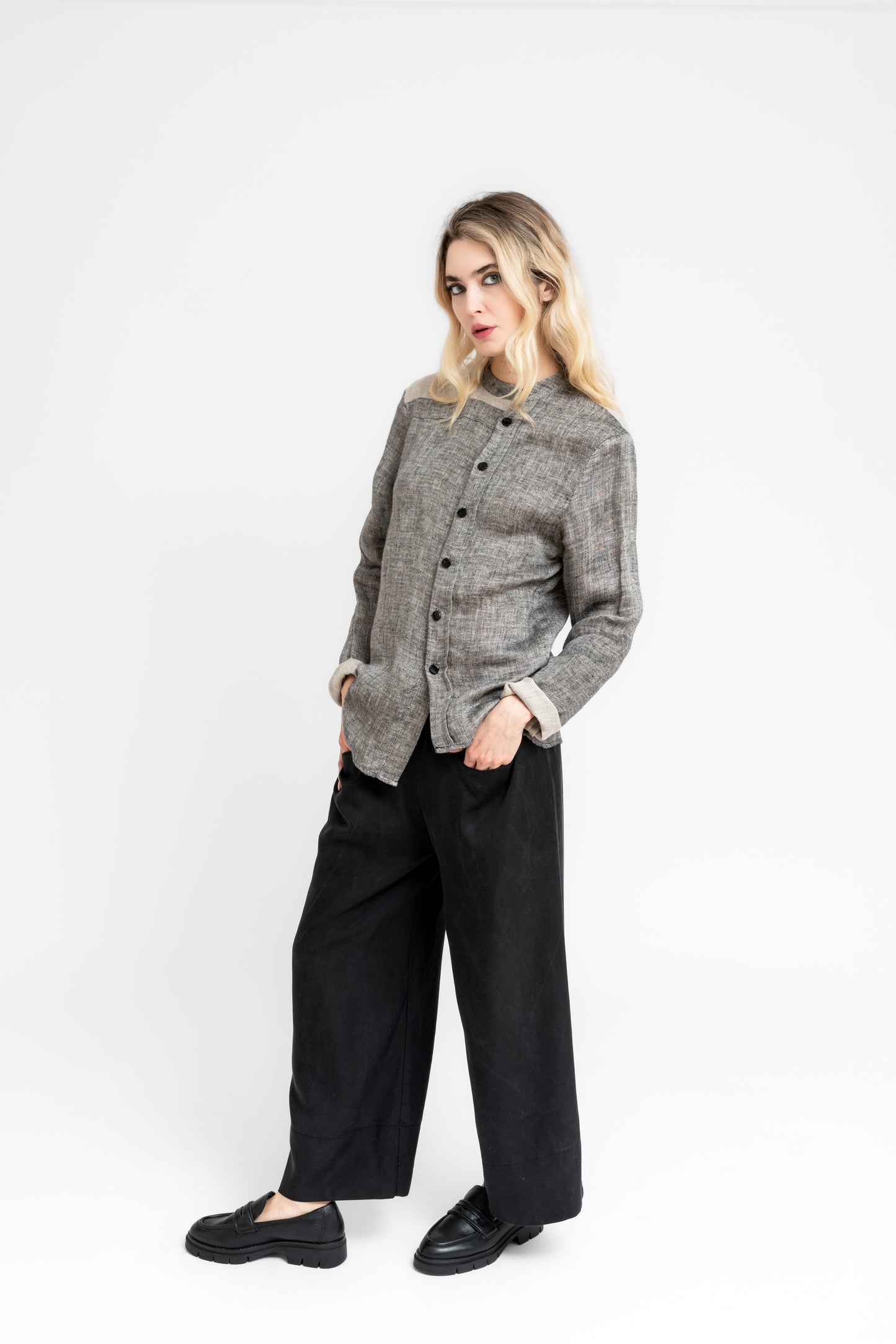 SandStorm Asymmetric Linen Shirt