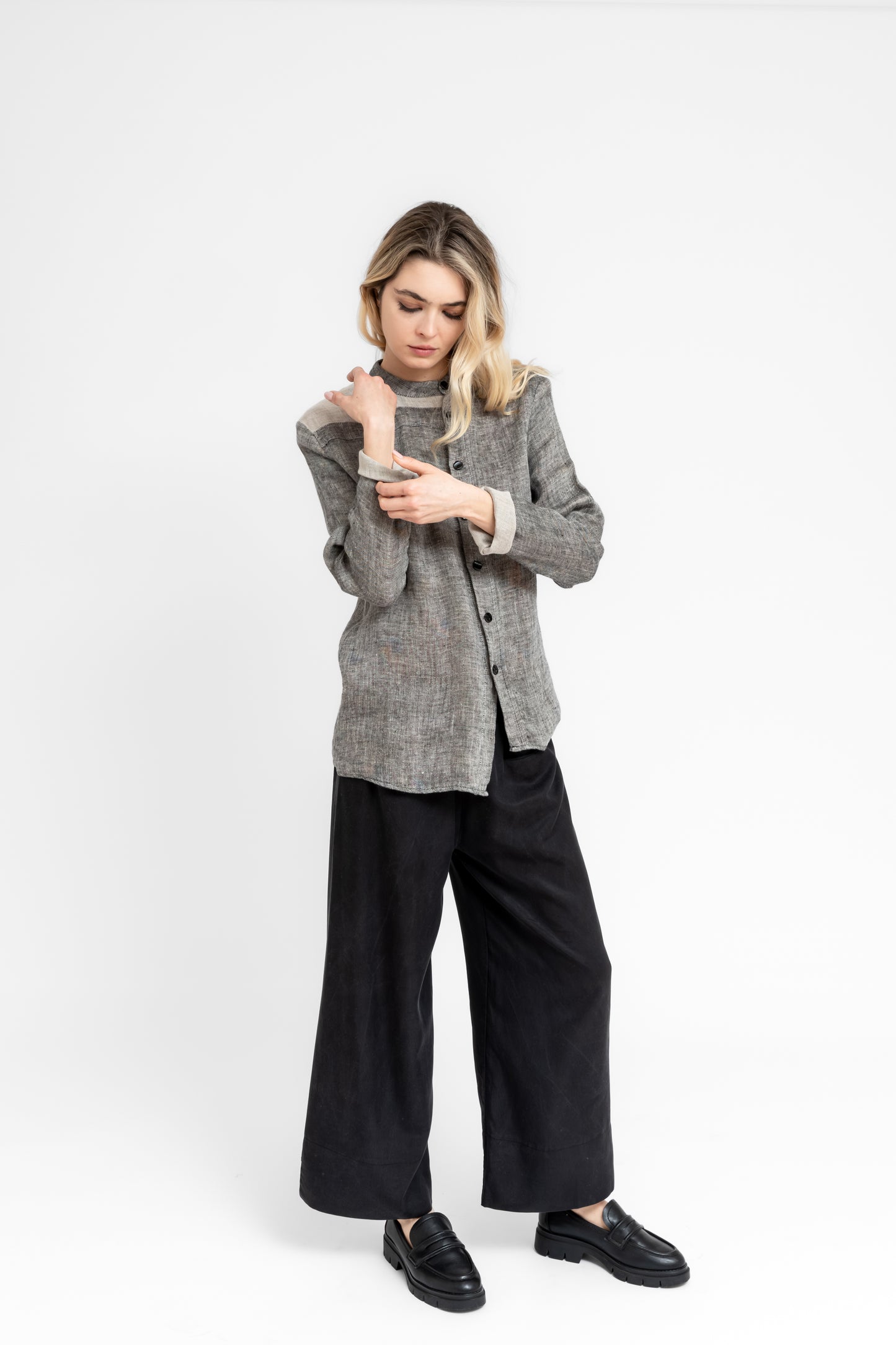 SandStorm Asymmetric Linen Shirt