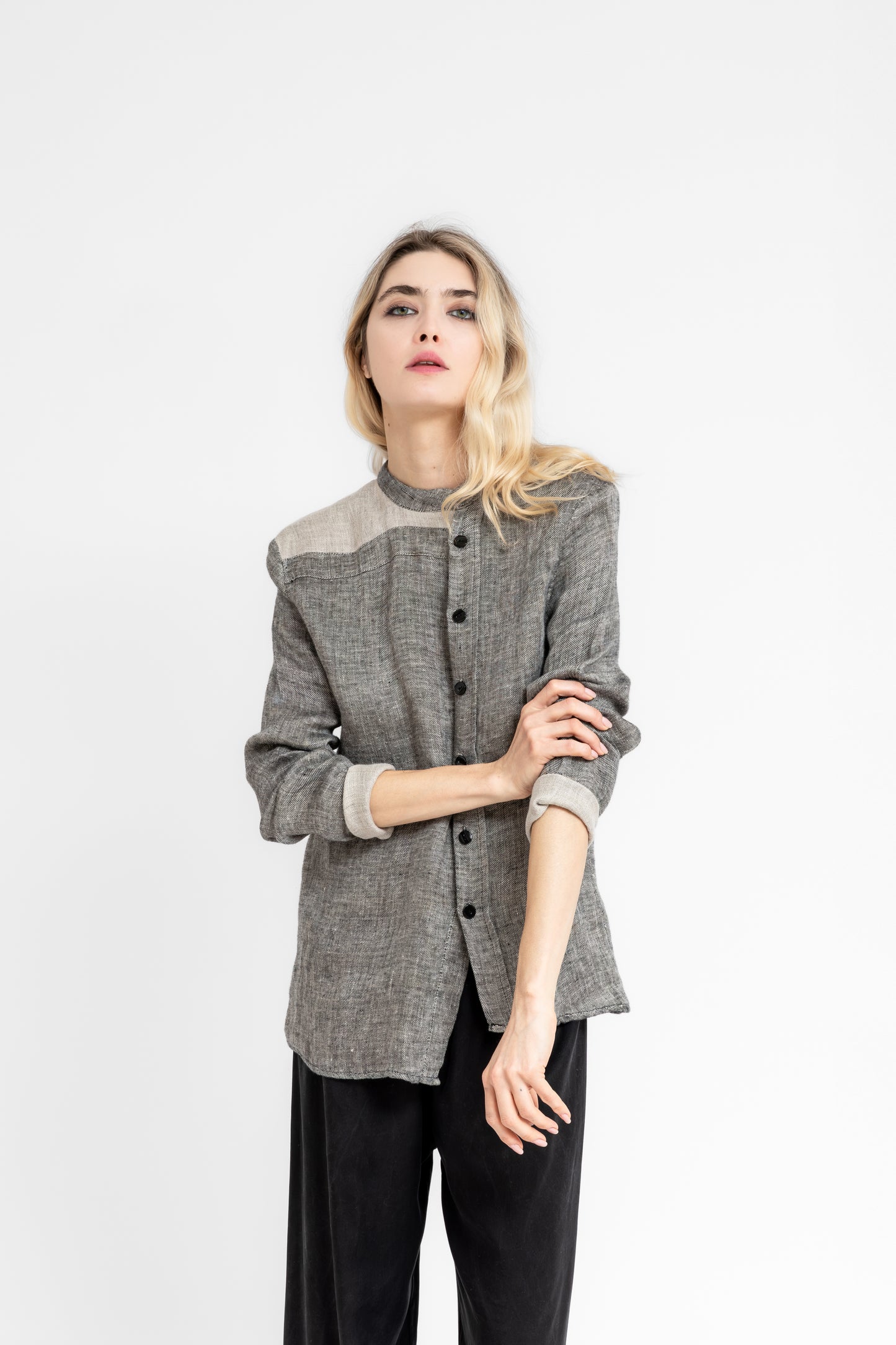 SandStorm Asymmetric Linen Shirt