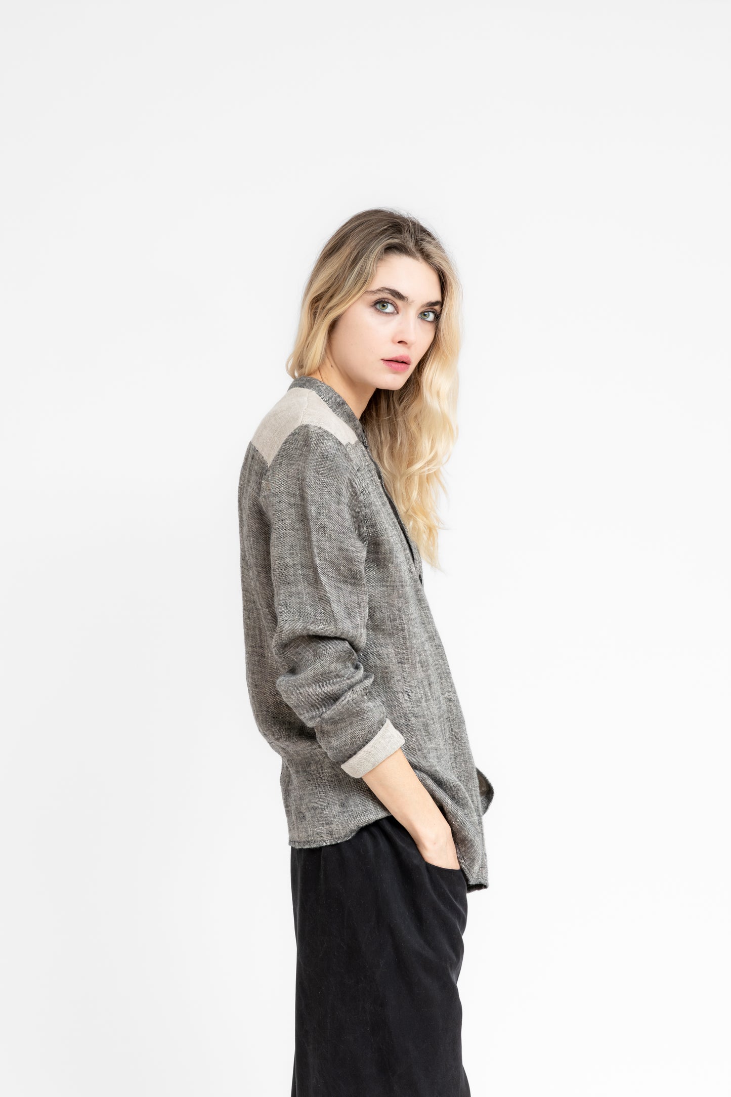 SandStorm Asymmetric Linen Shirt