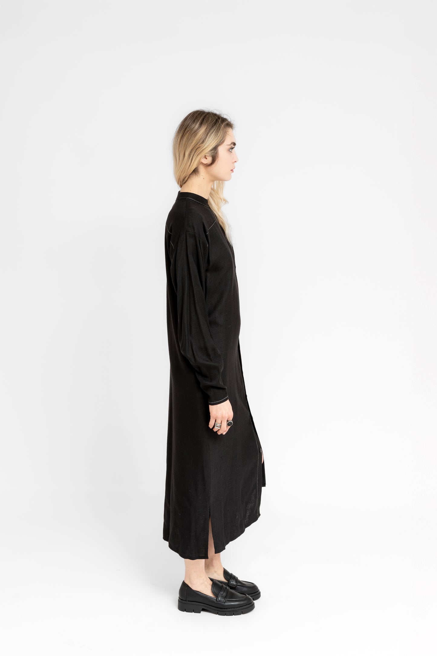 BlackSandstorm | Maxi Shirtdress with contrasting thread details
