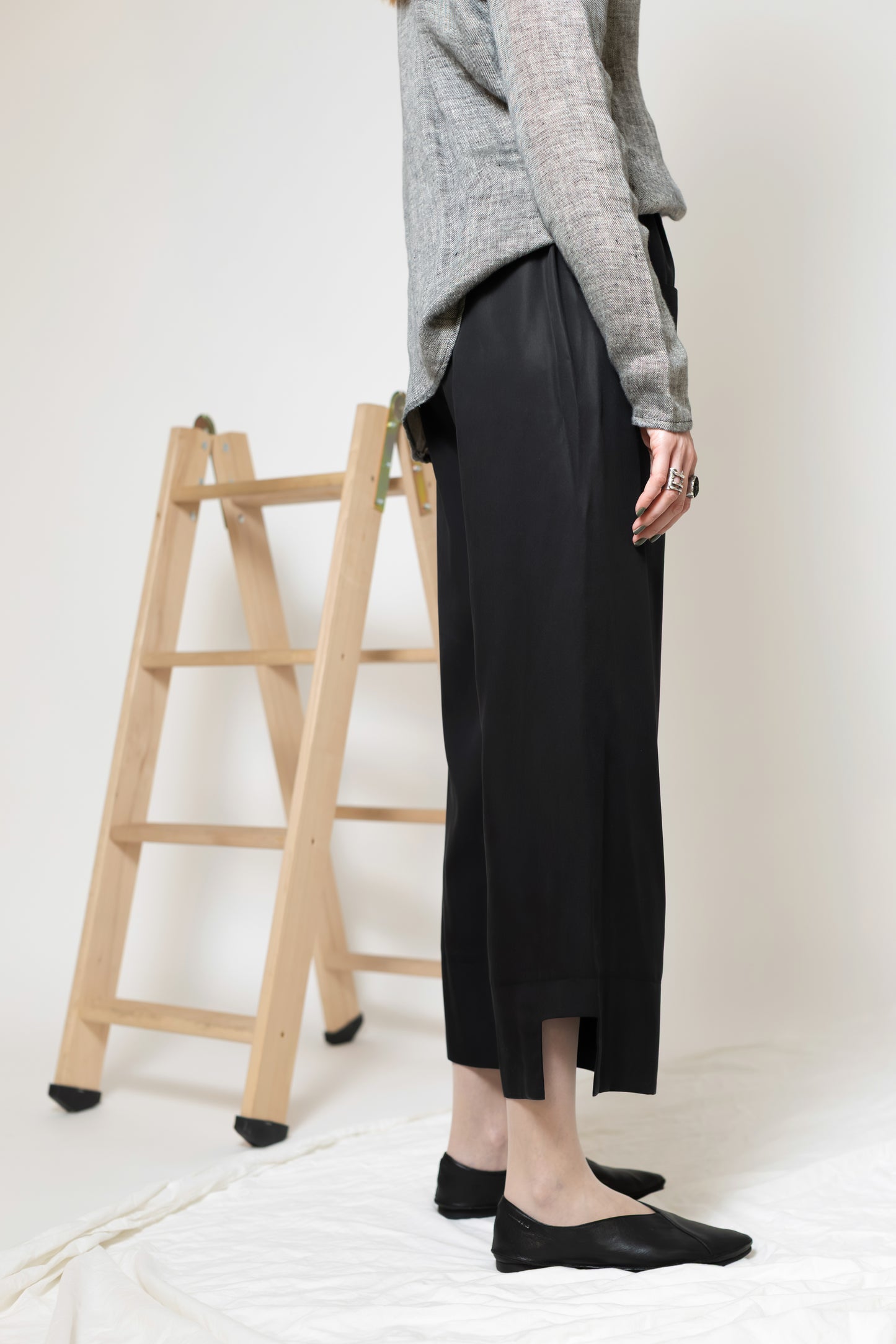 Square Space geometric square cuts cullottes style trousers