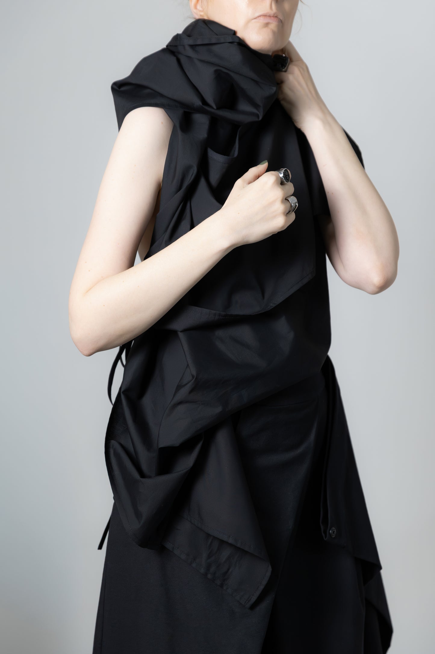 Folded Avant-Garde zero-waste design top or vest