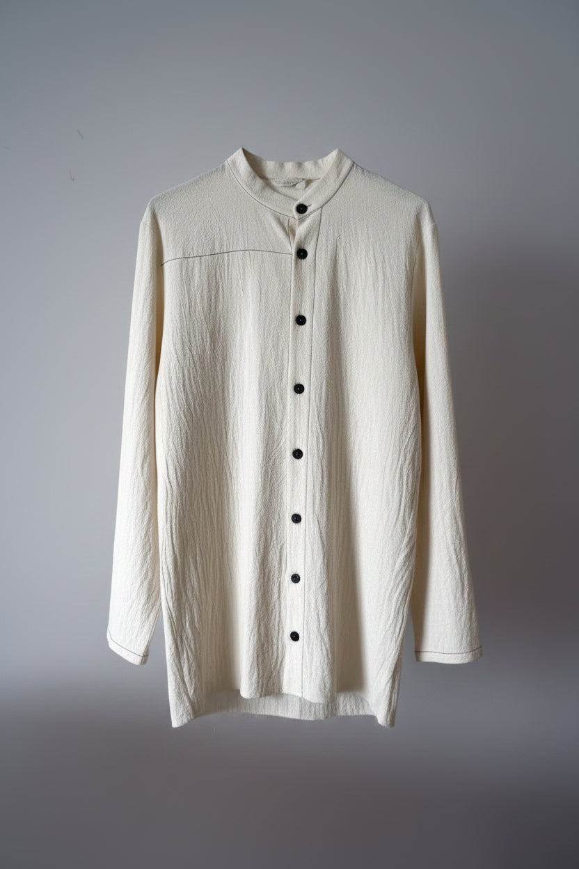 Sandstorm shirt textured cotton canvas with contrast lines