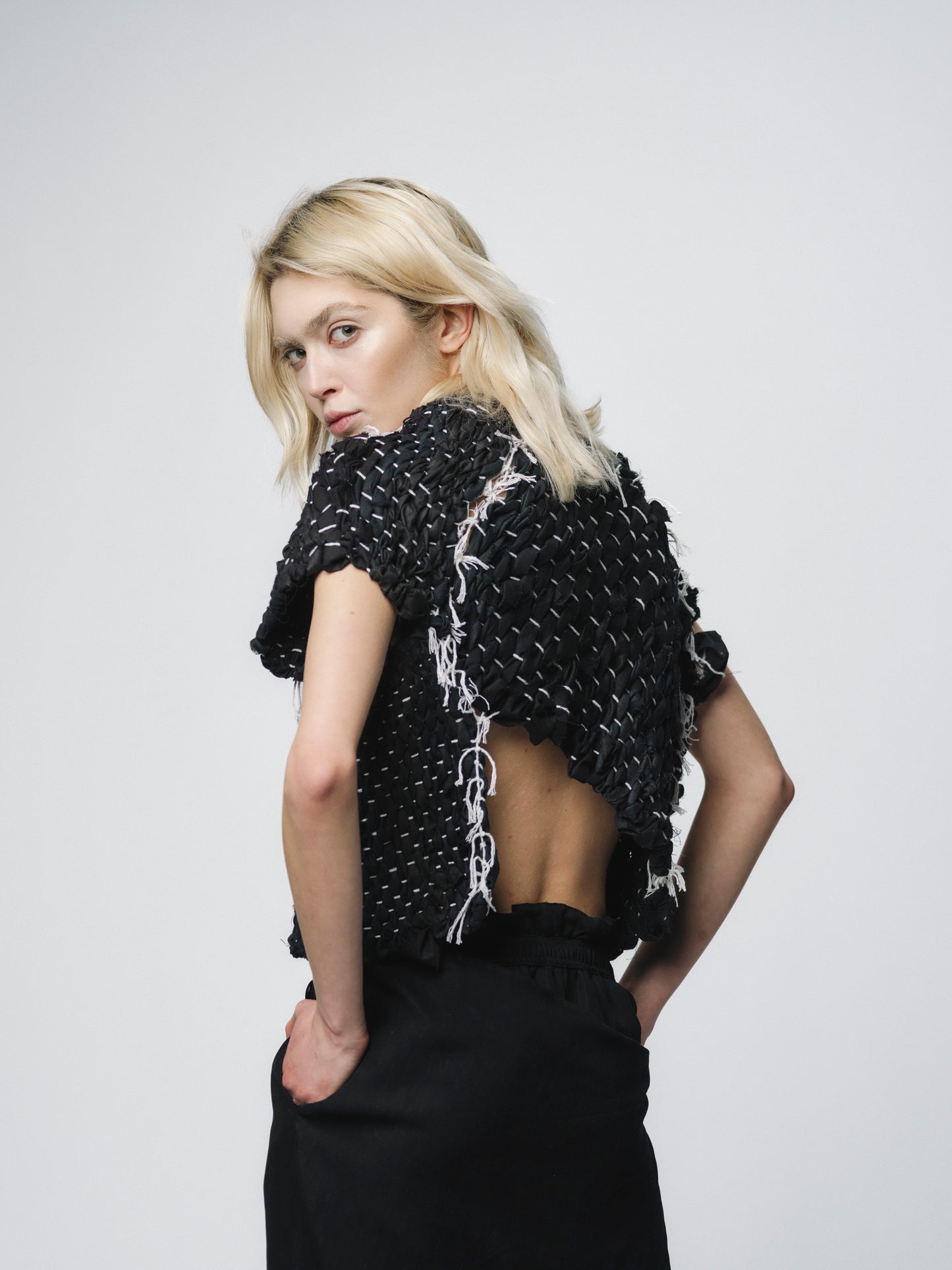 Artisanal avant-garde zero-waste design vest