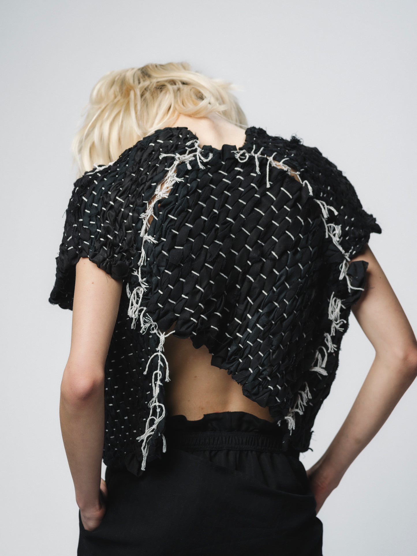 Artisanal avant-garde zero-waste design vest