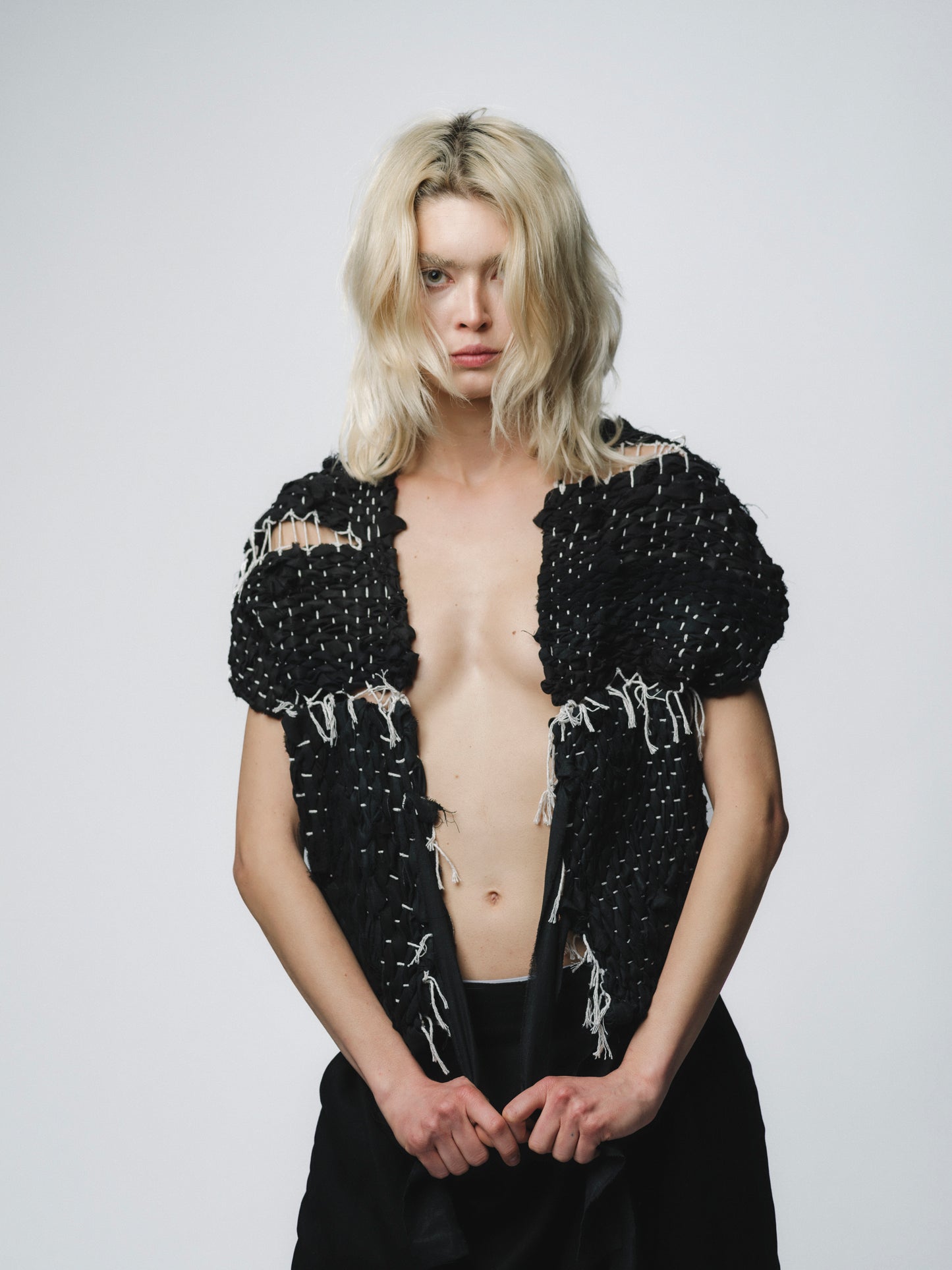 Artisanal avant-garde zero-waste design vest