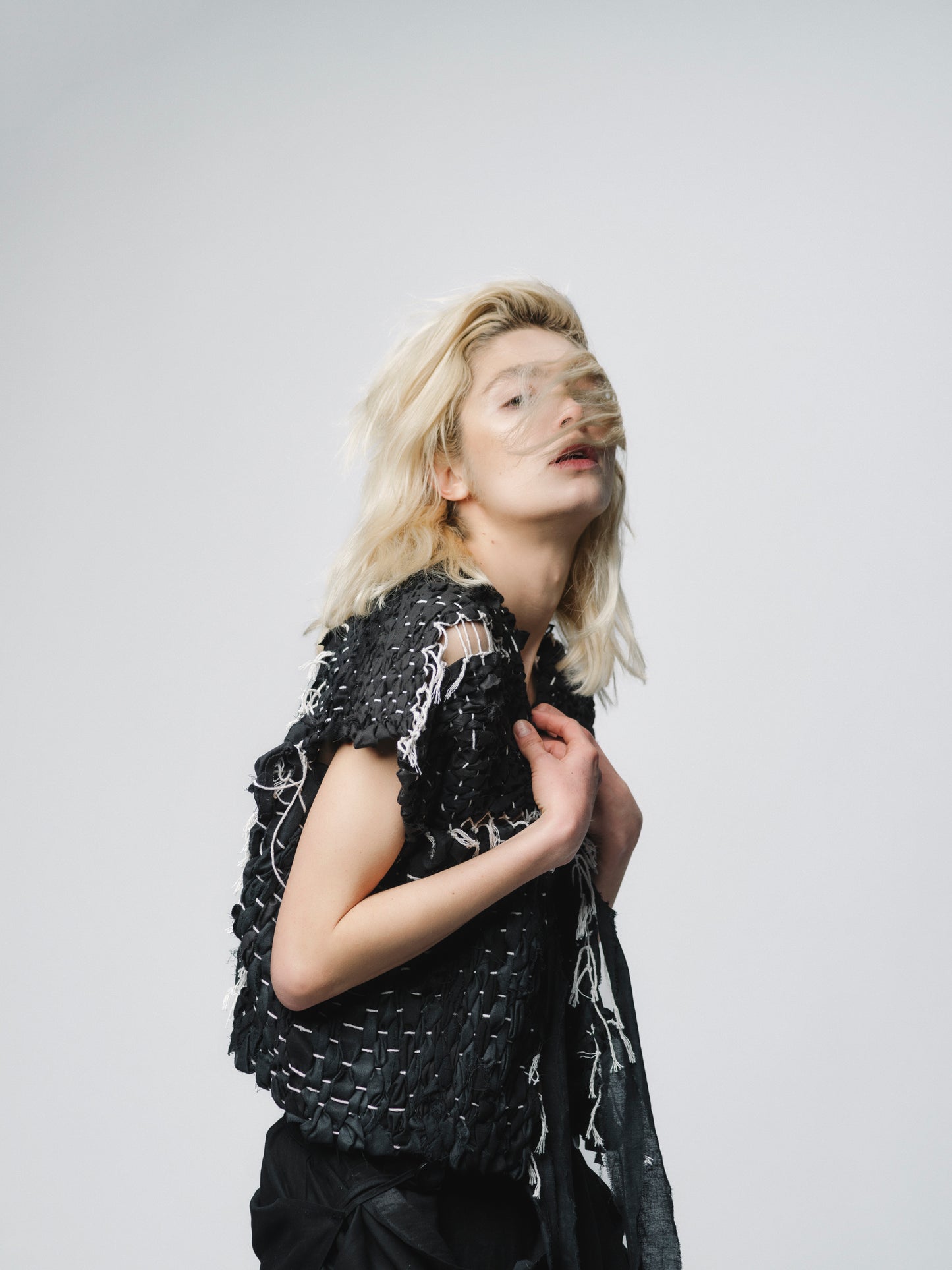 Artisanal avant-garde zero-waste design vest