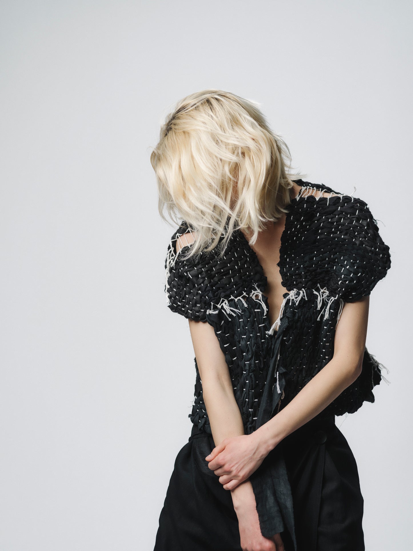 Artisanal avant-garde zero-waste design vest