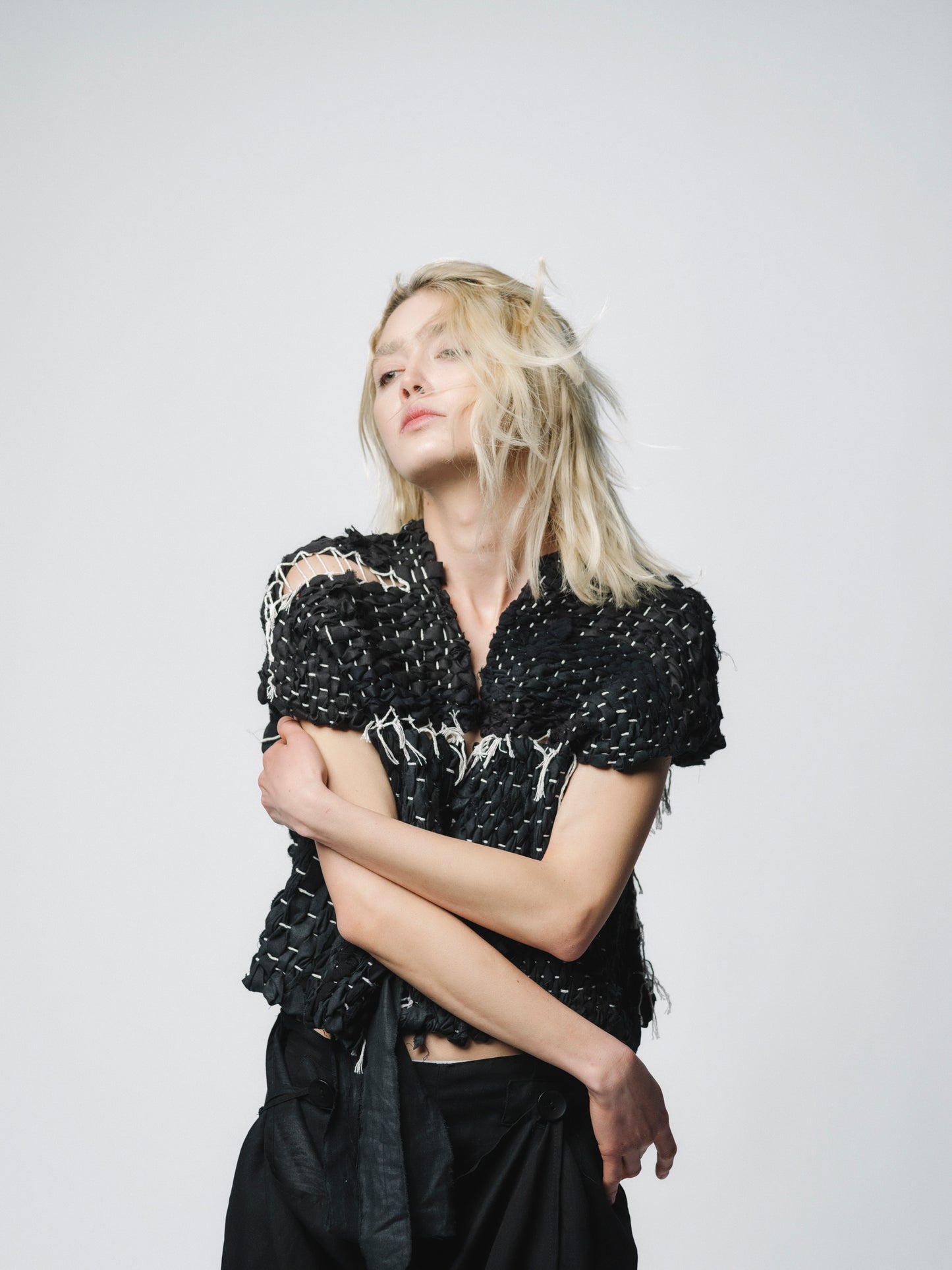 Artisanal avant-garde zero-waste design vest