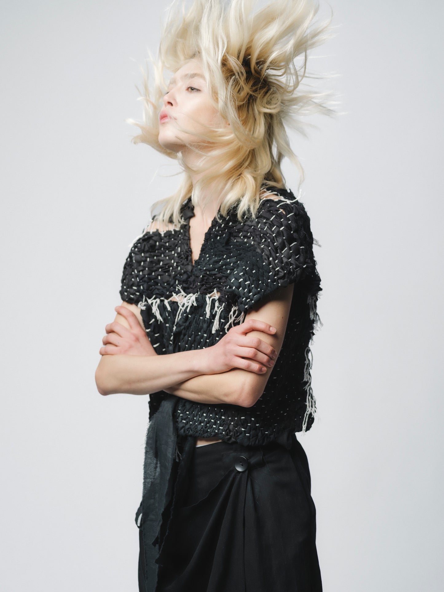 Artisanal avant-garde zero-waste design vest