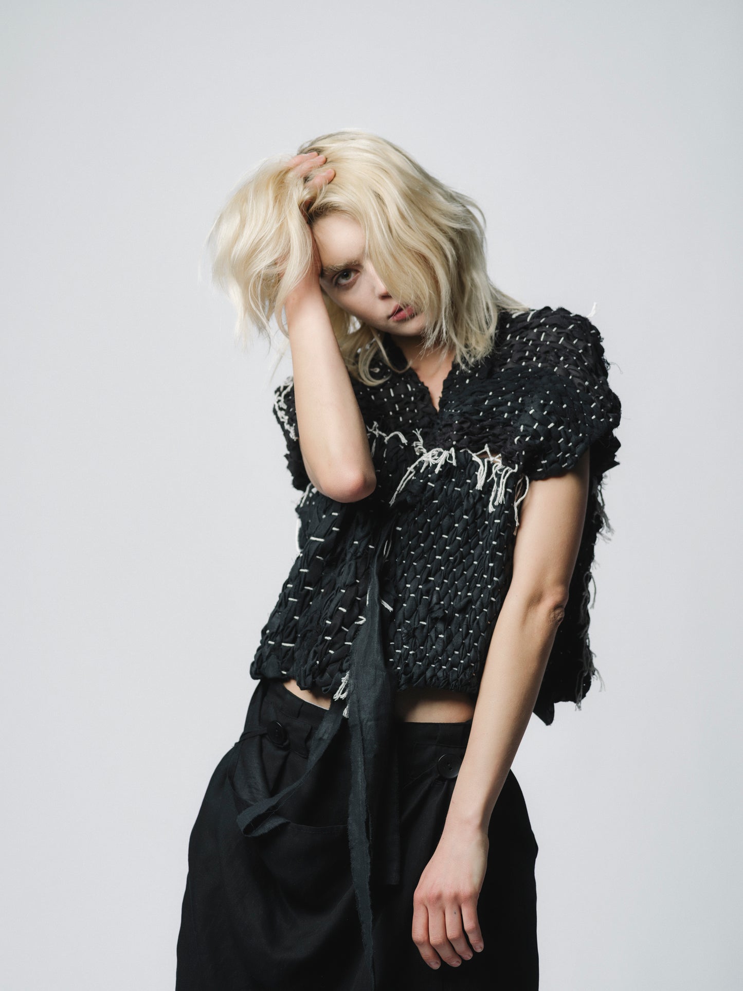 Artisanal avant-garde zero-waste design vest