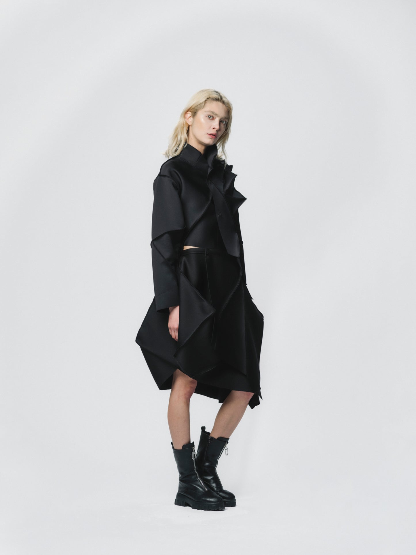 Sculptural wrap-skirt