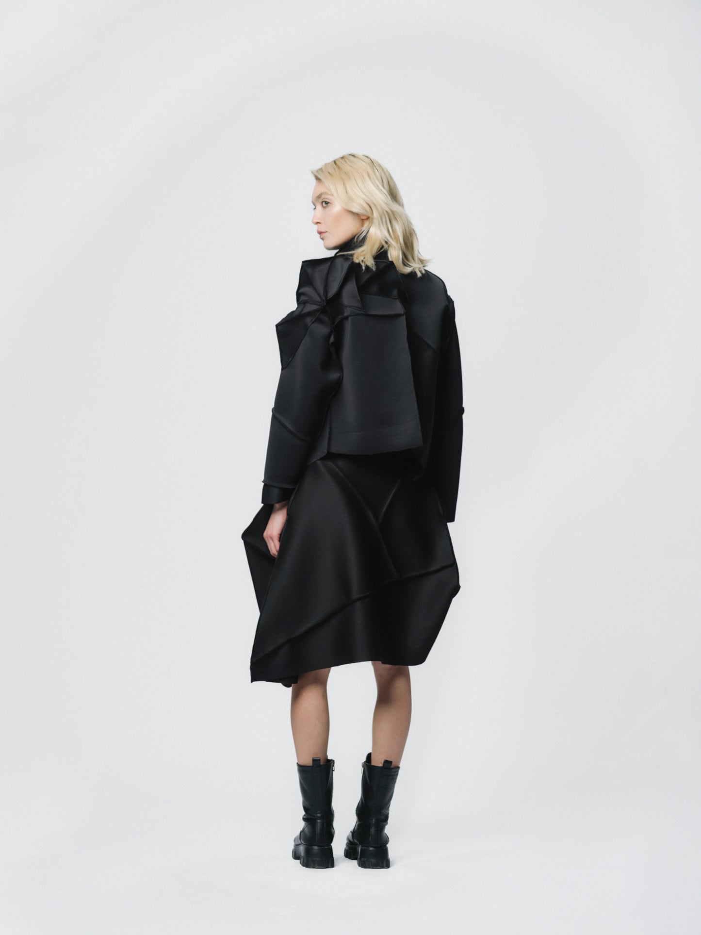 Sculptural wrap-skirt