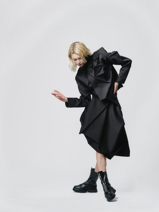 Sculptural wrap-skirt