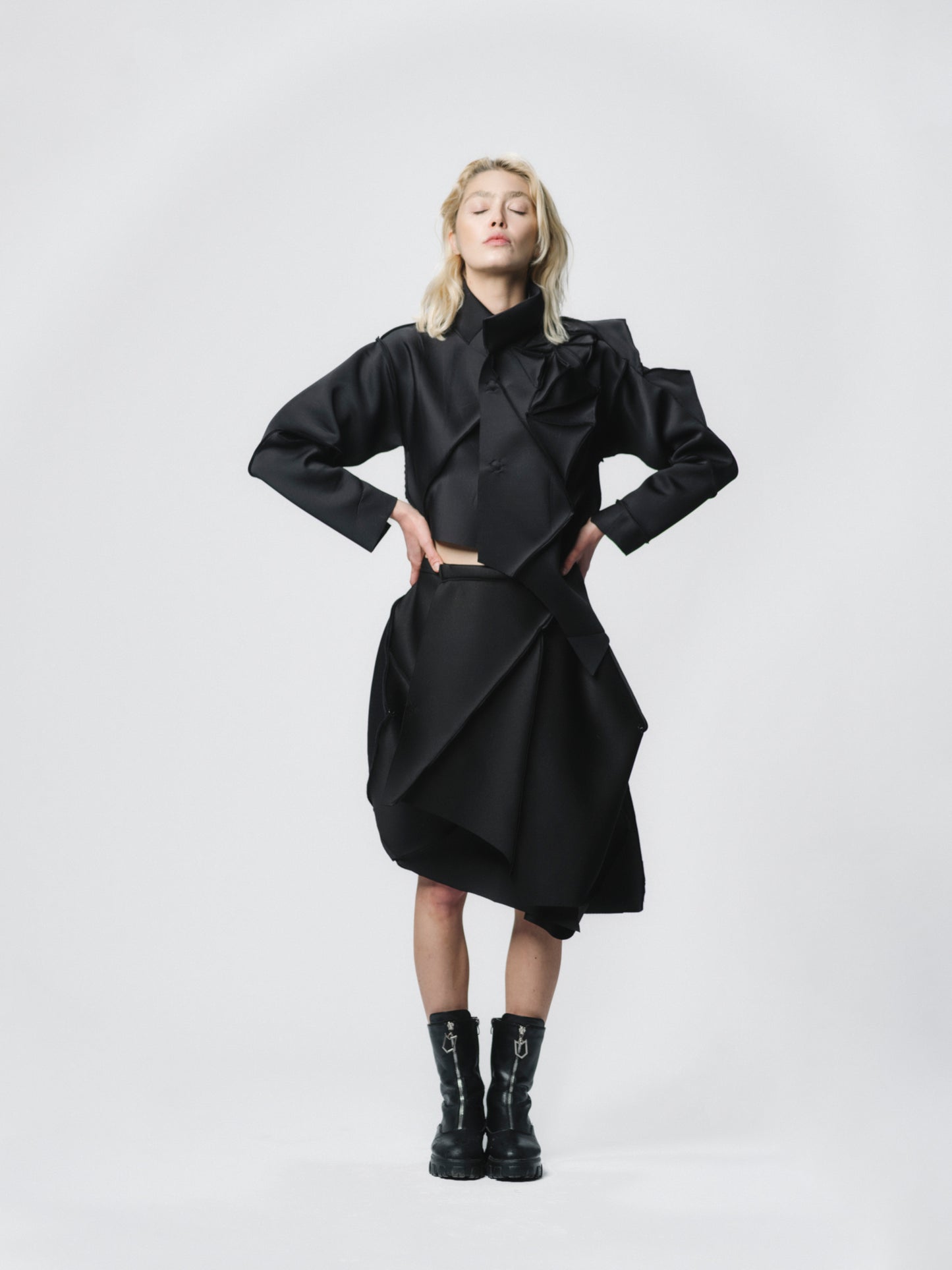 Sculptural wrap-skirt