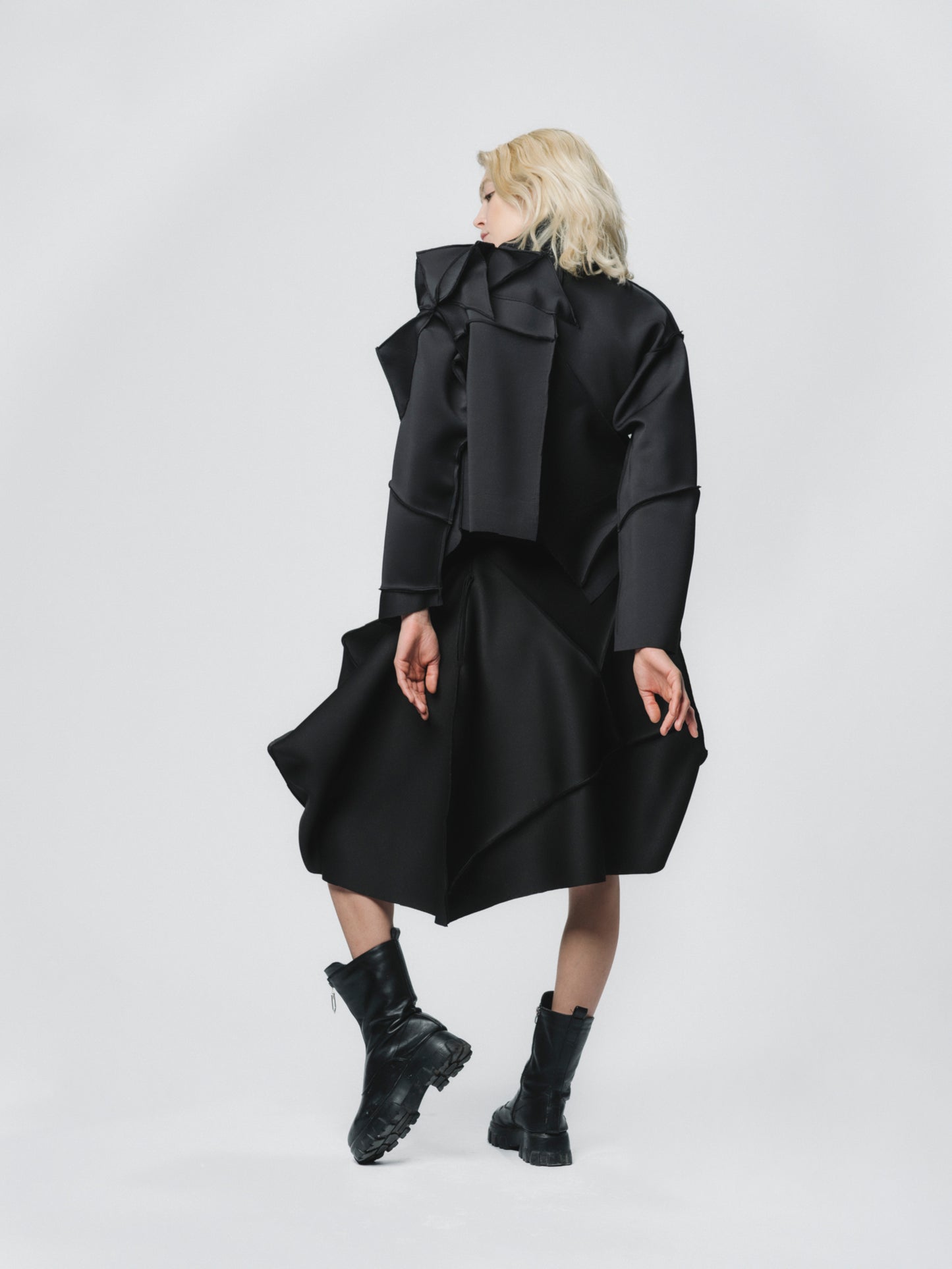 Sculptural wrap-skirt