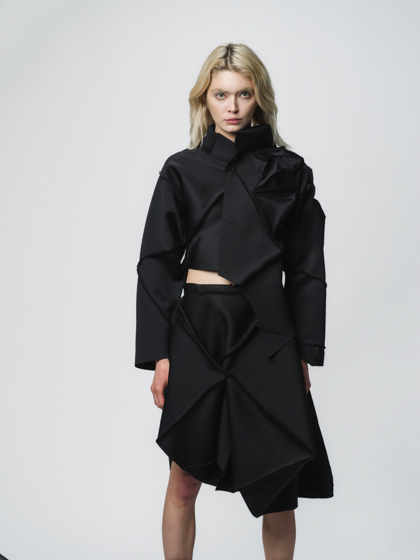 Sculptural wrap-skirt