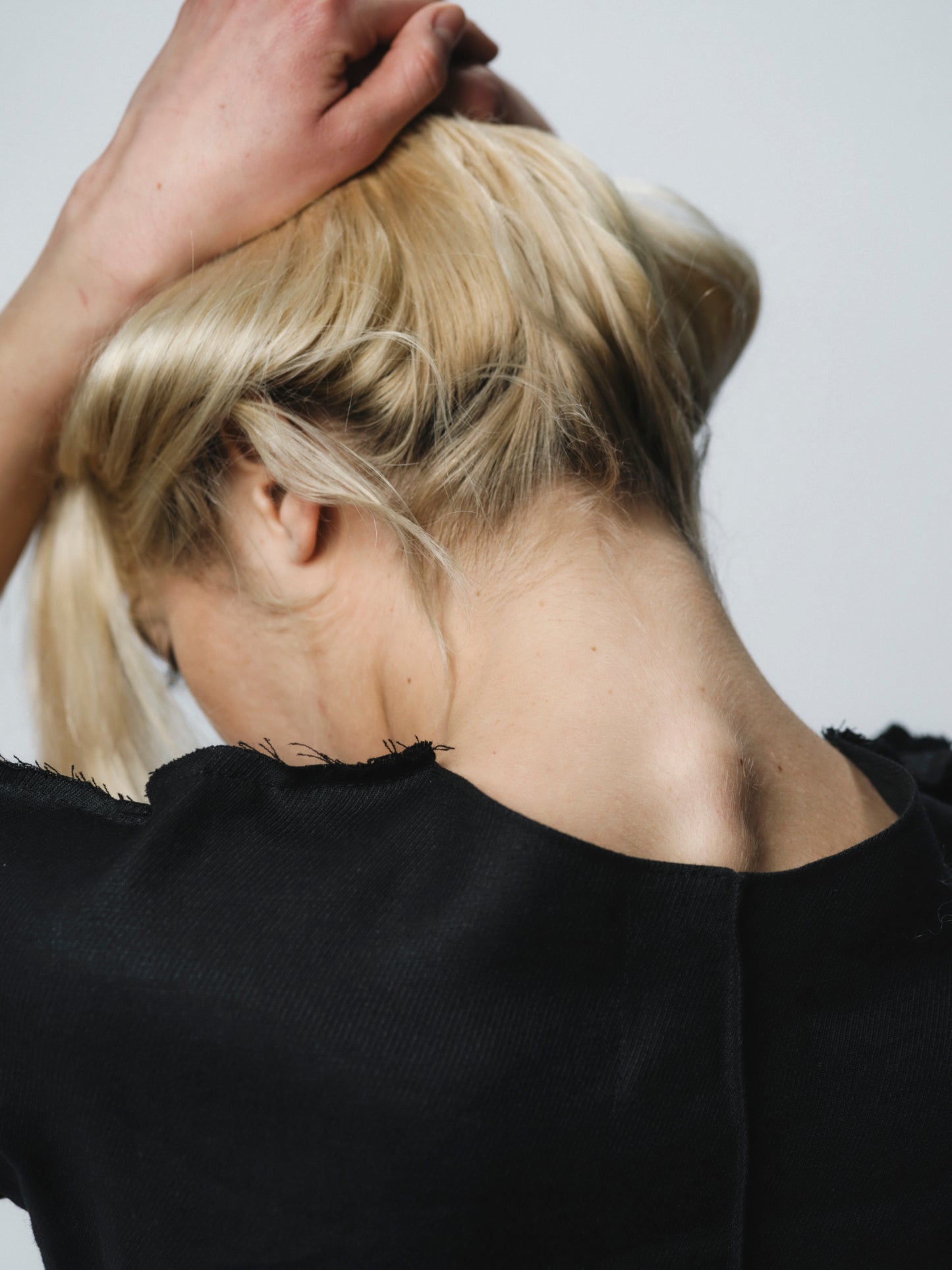 Sculptural draping linen dress